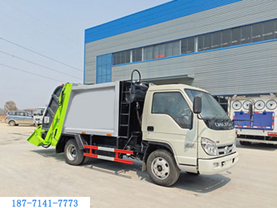 福田小卡藍(lán)牌壓縮式垃圾車(5方)圖3
